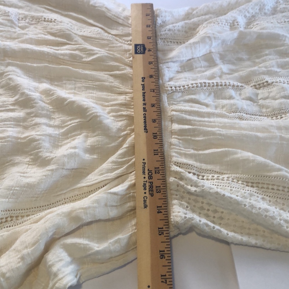 Free People cream lace gauze drop waist dress size L - Picture 8 of 12